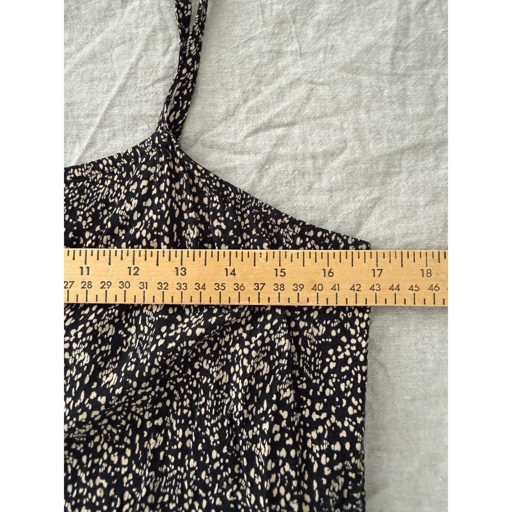 Old Navy Cami Dress Womens Black White Tiered Micro Print Tall Medium - Picture 5 of 6